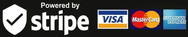 Powered by Stripe - Visa, Mastercard, American Express